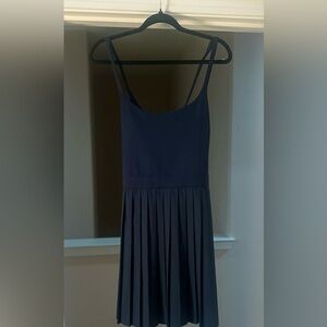 Zella Navy Blue Pleated Dress